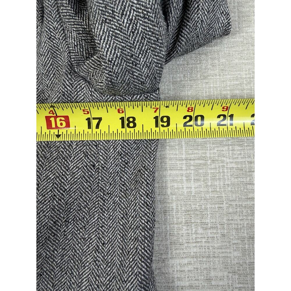 H&M Women’s Small Gray Herringbone Double Breasted Longline Blazer Jacket - Picture 7 of 8